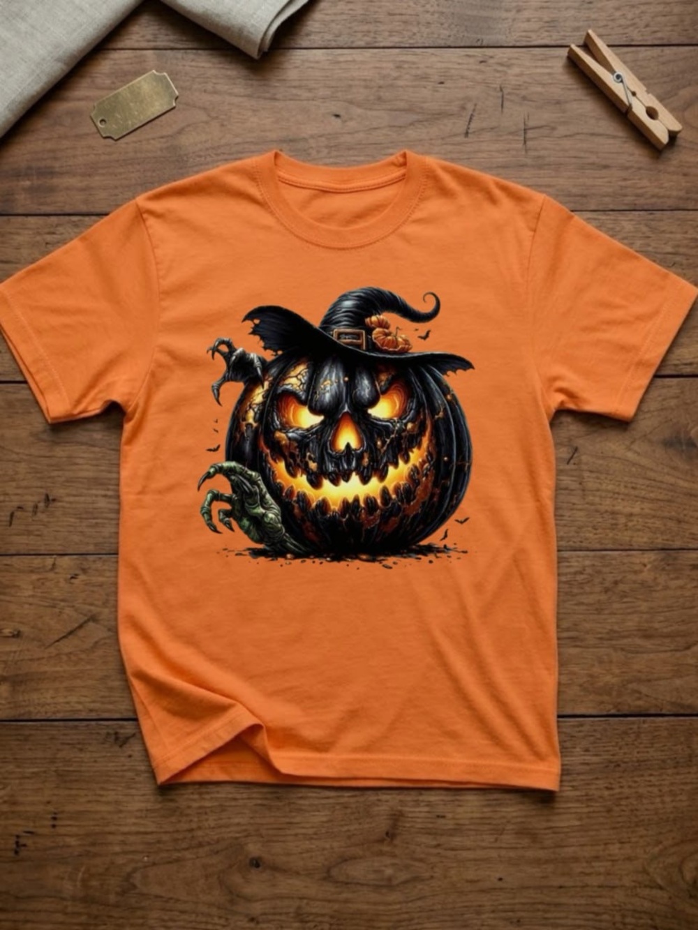 Gildan Orange Halloween Pumpkin Graphic Tee